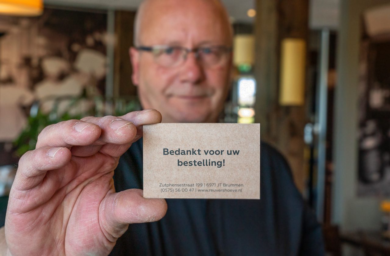 Reuvershoeve – Vormgeving: Bedankt voor uw bestelling kaartje